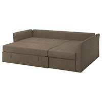 HOLMSUND corner sofa-bed, Kilanda grey-brown, 230 cm