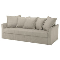HOLMSUND cover for 3-seat sofa-bed, Borgunda beige