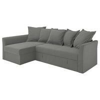 HOLMSUND cover for corner sofa-bed, Borgunda dark grey
