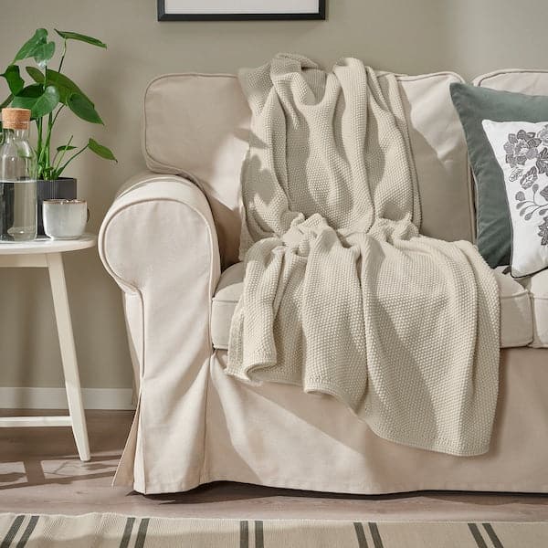 Ikea HUMLEMOTT - Throw, off-white, 130x170 cm
