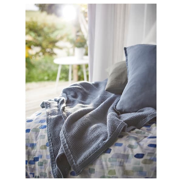 Ikea HUMLEMOTT - Throw, blue-grey, 130x170 cm