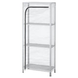 HYLLIS shelving unit with cover, transparent, 60x27x140 cm