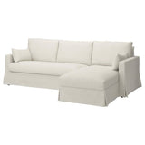 HYLTARP 3-seat sofa w chaise longue, right, Gransel natural, 262 cm