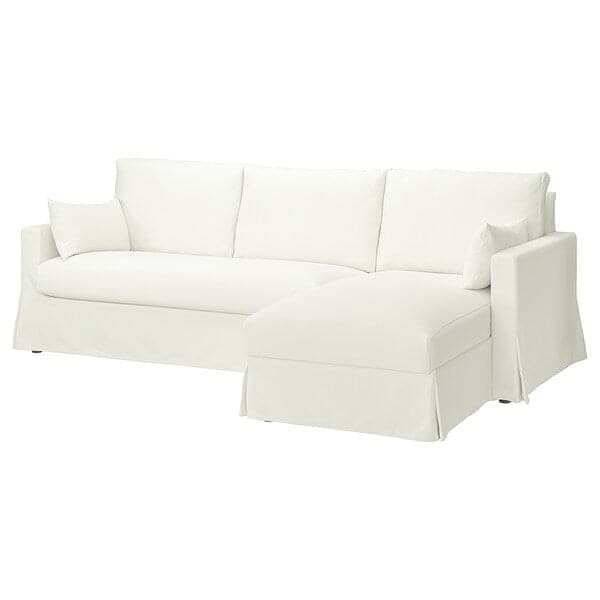 Ikea HYLTARP - 3-seater sofa/chaise-longue, right, Hallarp white ,
