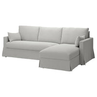 HYLTARP 3-seat sofa w chaise longue, right, Tallmyra white/black, 262 cm
