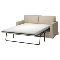 HYLTARP cover for 2-seat sofa-bed, Hemmesta light beige