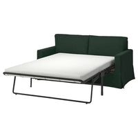 HYLTARP cover for 2-seat sofa-bed, Tallmyra dark green