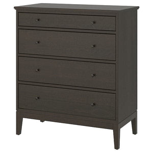 Ikea IDANÄS - Chest of 4 drawers, dark brown stained, 104x118 cm