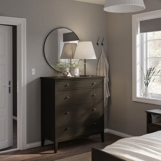 Ikea IDANÄS - Chest of 4 drawers, dark brown stained, 104x118 cm