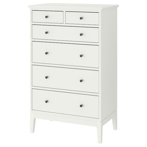 IDANÄS - Chest of 6 drawers, white, 84x135 cm