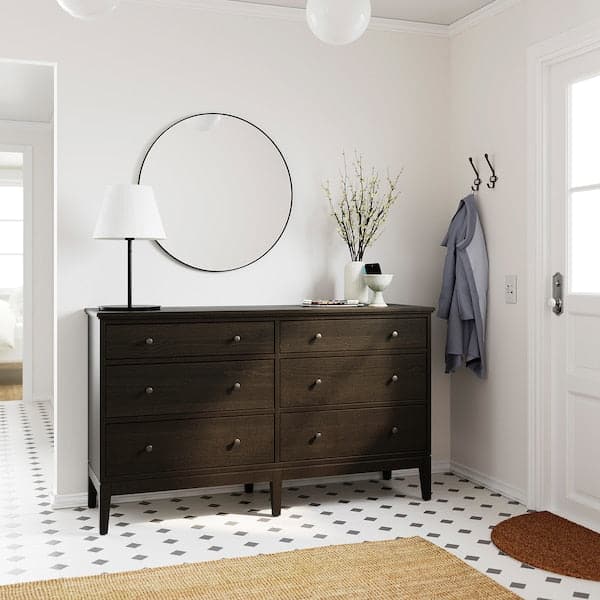 Ikea IDANÄS - Chest of 6 drawers, dark brown stained, 162x95 cm