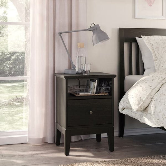 Ikea IDANÄS - Bedside table, dark brown stained, 47x40 cm