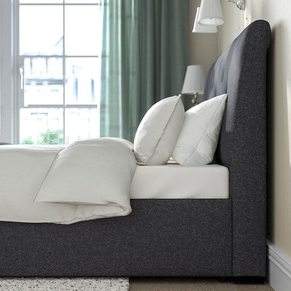 Ikea IDANÄS Upholstered bed with storage - Gunnared dark grey 180x200 cm , 180x200 cm