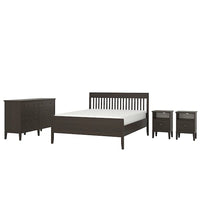 IDANÄS bedroom furniture, set of 4, dark brown, 140x200 cm