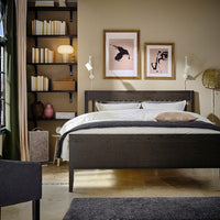 IDANÄS bed frame, dark brown/Luröy, 160x200 cm