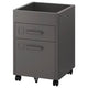 IDÅSEN drawer unit on castors, dark grey, 42x61 cm