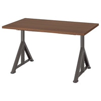 IDÅSEN desk, brown/dark grey, 120x70 cm
