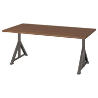 IDÅSEN desk, brown/dark grey, 160x80 cm