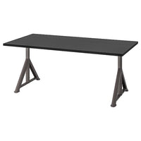 IDÅSEN desk, black/dark grey, 160x80 cm