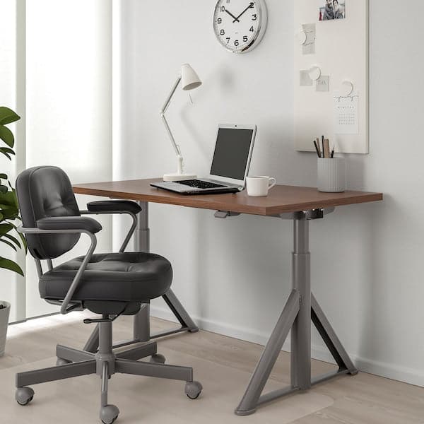 Ikea IDÅSEN Height adjustable desk - brown/dark gray 120x70 cm , 120x70 cm