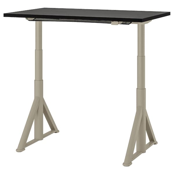 IDÅSEN Height adjustable desk - black/beige 120x70 cm , 120x70 cm - best price from Maltashopper.com 69280927