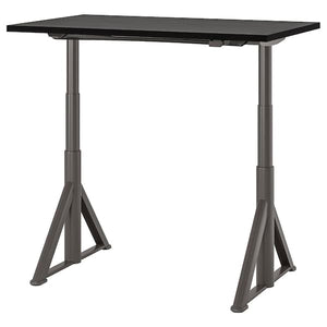 IDÅSEN Height adjustable desk - black/dark gray 120x70 cm , 120x70 cm - best price from Maltashopper.com 19280939