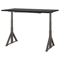 IDÅSEN desk sit/stand, black/dark grey, 160x80 cm