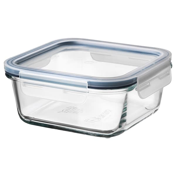 Ikea IKEA 365+ - Food container with lid, square glass/plastic, 600 ml