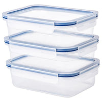 IKEA 365+ food container with lid, rectangular/plastic, 1.0 l, 3 pack
