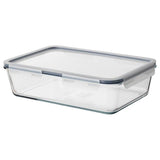 IKEA 365+ food container with lid, rectangular/glass plastic, 3.1 l