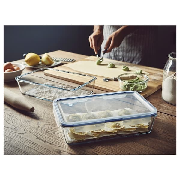 Ikea IKEA 365+ - Food container with lid, rectangular/glass plastic, 3.1 l