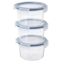 IKEA 365+ food container with lid, round/plastic, 750 ml, 3 pack