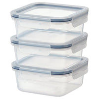 IKEA 365+ food container, square/plastic, 750 ml, 3 pack