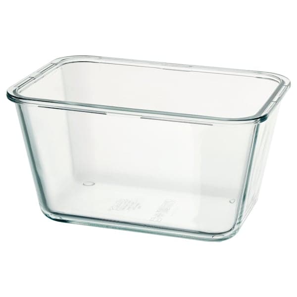 IKEA 365+ Food container with lid, round glass/bamboo, 14 oz - IKEA