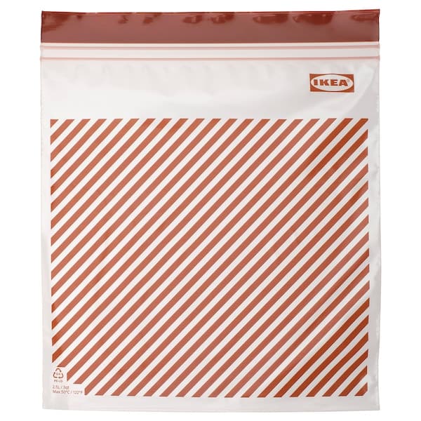 ISTAD - Resealable bag, stripe red/brown, 2.5 l - best price from Maltashopper.com 50564756