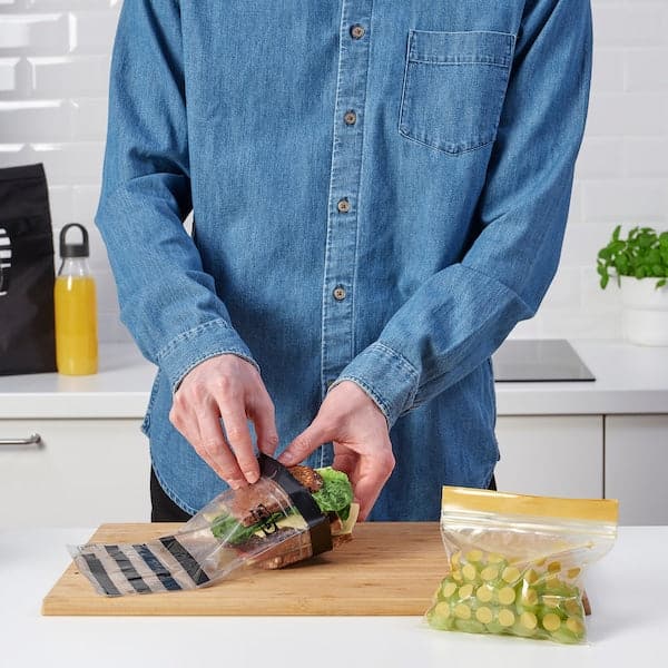 Ikea ISTAD - Resealable bag, patterned/black yellow, 1/0.4 l