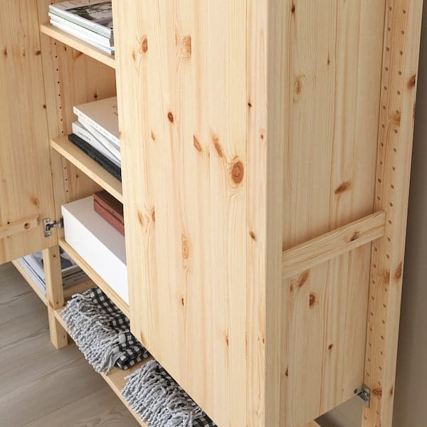 Ikea IVAR - 3 sections/shelves/cabinet, pine, 259x30x124 cm