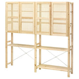 IVAR storage combination with doors, pine, 174x30x179 cm
