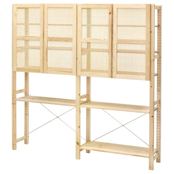 Ikea IVAR - Storage combination with doors, pine, 174x30x179 cm