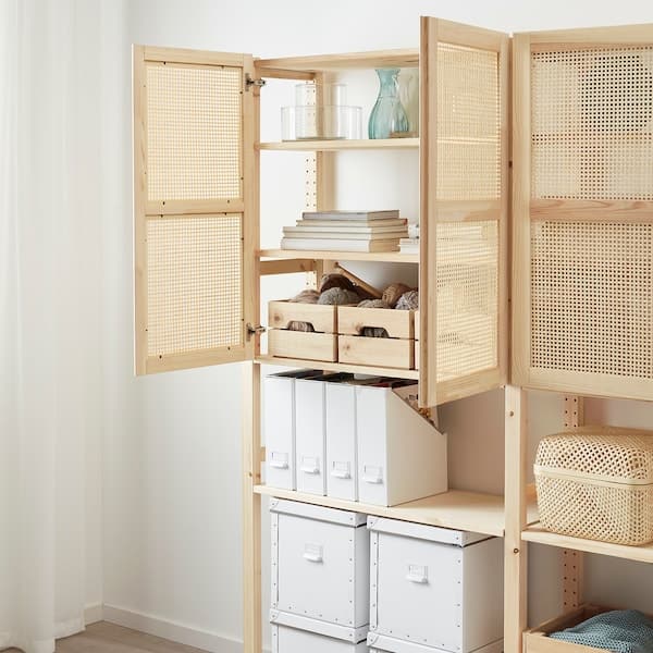 Ikea IVAR - Storage combination with doors, pine, 174x30x179 cm