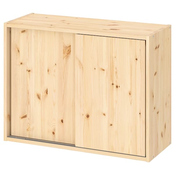 Ikea IVAR - Cabinet with sliding doors, pine, 80x30x60 cm