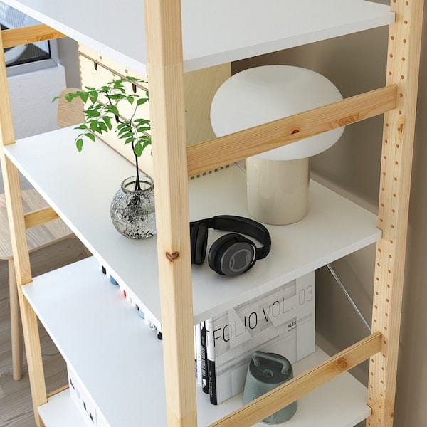 Ikea IVAR - Shelving unit, pine/metal white, 89x50x124 cm