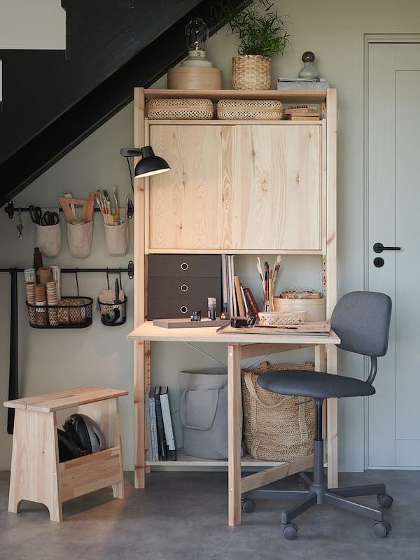 Ikea IVAR - Folding table, pine, 80x30-91 cm