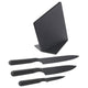 JÄMFÖRA knife block with 3 knives, black