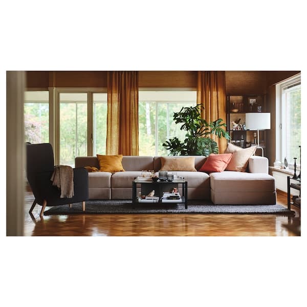 Ikea JÄTTEBO - Comp 4.5-seat sofa / chaise longue, right / Samsala gray / beige