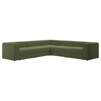 JÄTTEBO modular corner sofa, 6 seat, Samsala dark yellow-green, 25x71x95 cm