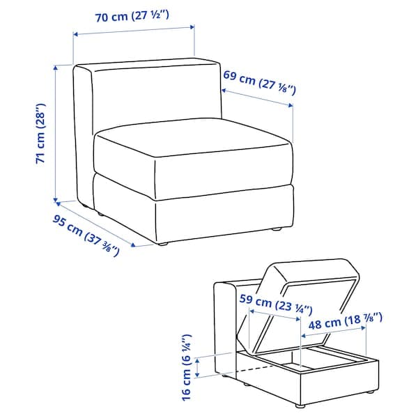 Ikea JÄTTEBO - 1-place unit with container, Samsala gray / beige ,