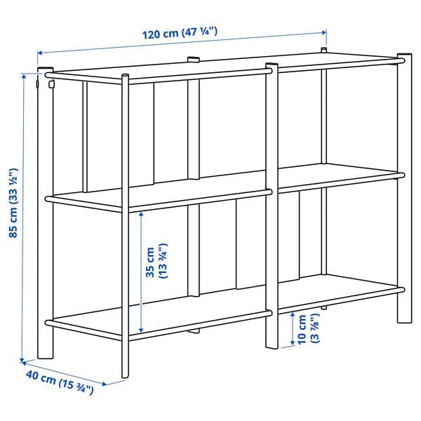 Ikea JÄTTESTA - Shelving unit, black, 120x85 cm