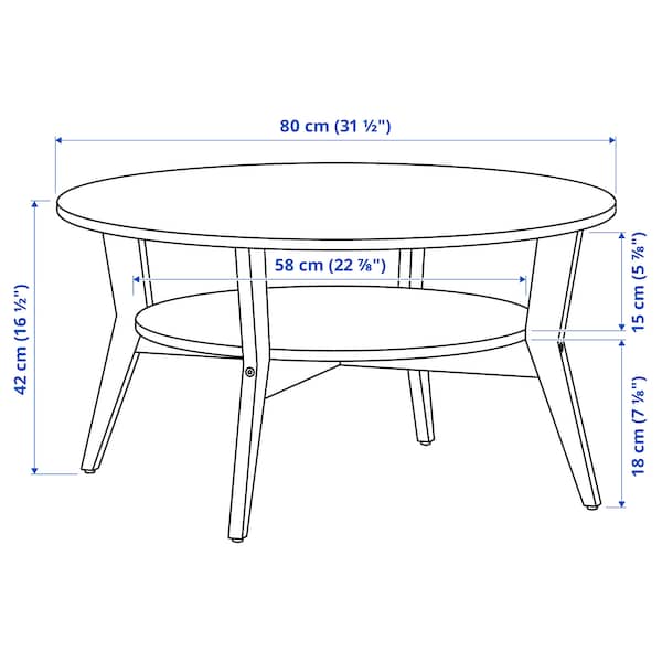 Ikea JAKOBSFORS - Coffee table, dark brown stained oak veneer, 80 cm