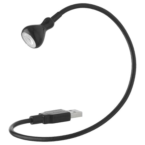JANSJÖ - LED USB lamp, black, 38 cm